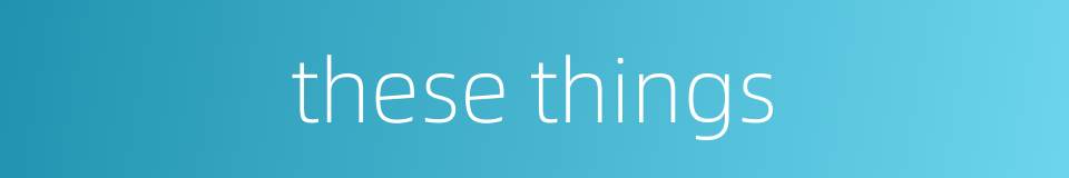 these things的同义词