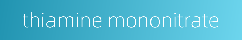 thiamine mononitrate的同义词