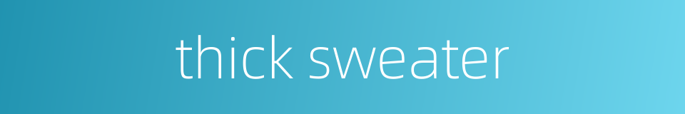thick sweater的同义词