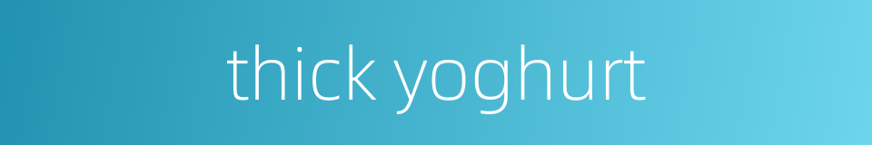 thick yoghurt的同义词