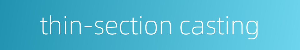 thin-section casting的同义词