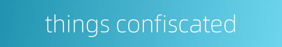 things confiscated的同义词