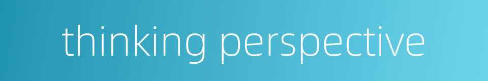 thinking perspective的同义词