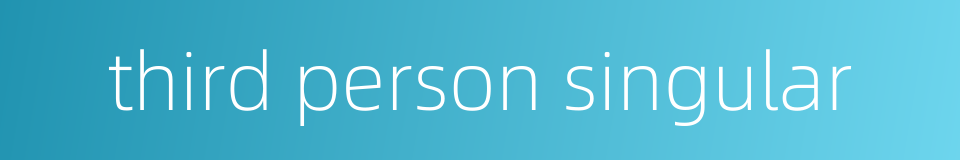 third person singular的同义词