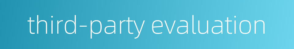 third-party evaluation的同义词