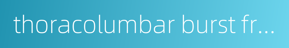 thoracolumbar burst fracture的同义词