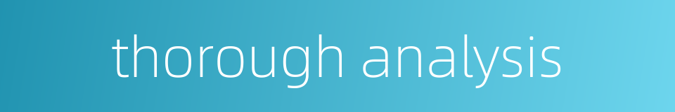 thorough analysis的同义词
