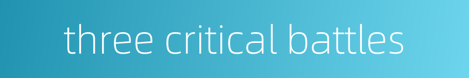 three critical battles的同义词