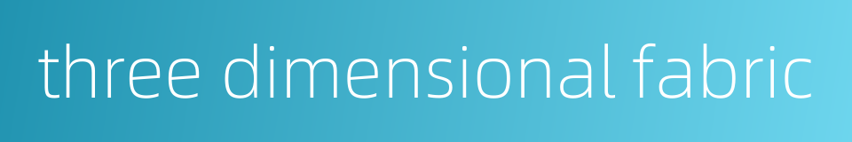 three dimensional fabric的同义词