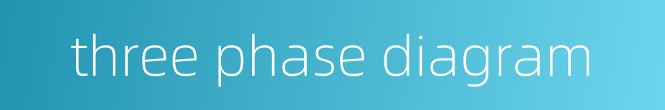 three phase diagram的同义词