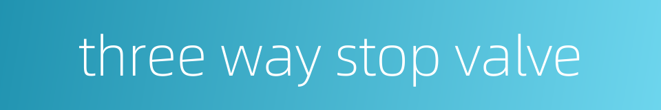 three way stop valve的同义词