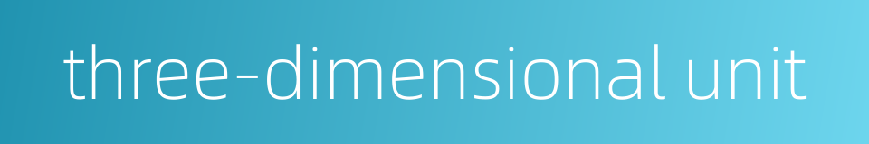 three-dimensional unit的同义词