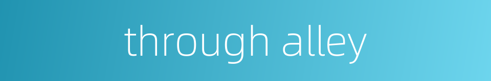 through alley的同义词