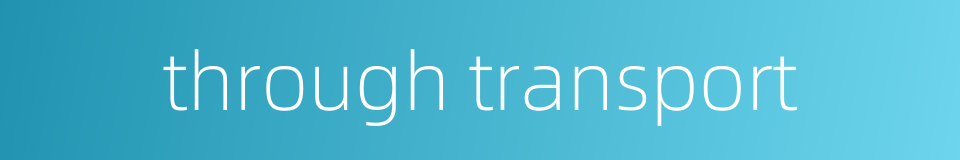 through transport的同义词