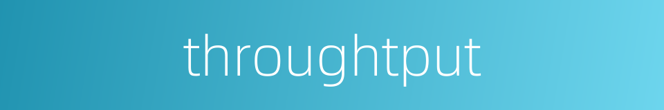 throughtput的同义词