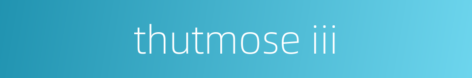 thutmose iii的同义词