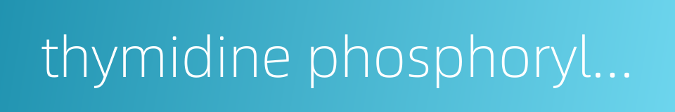 thymidine phosphorylase的同义词