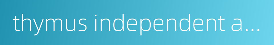 thymus independent area的同义词