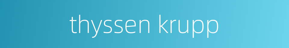 thyssen krupp的同义词