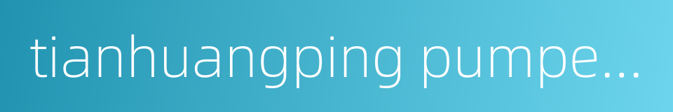 tianhuangping pumped storage power station的同义词