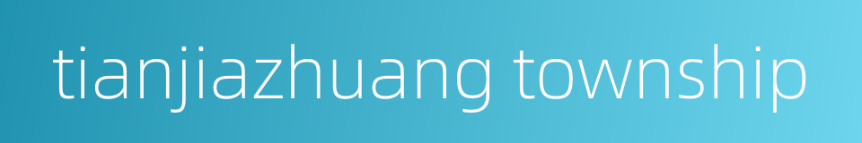 tianjiazhuang township的同义词