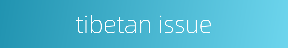 tibetan issue的同义词