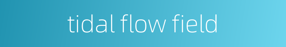 tidal flow field的同义词