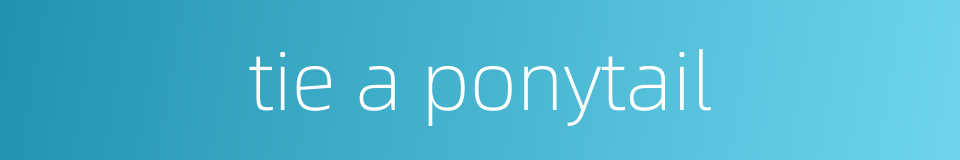 tie a ponytail的同义词