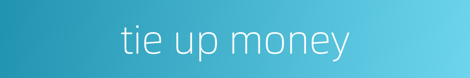 tie up money的同义词
