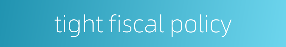 tight fiscal policy的同义词