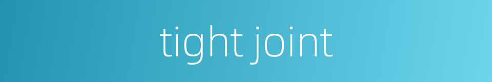 tight joint的同义词