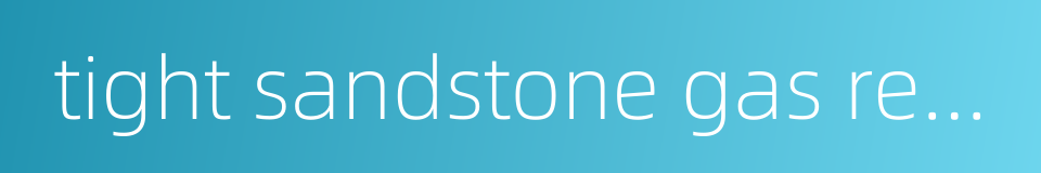 tight sandstone gas reservoir的同义词