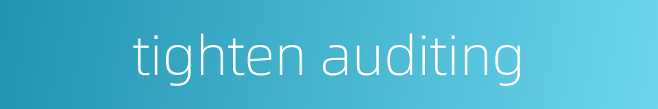 tighten auditing的同义词