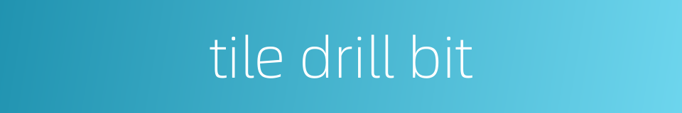 tile drill bit的同义词