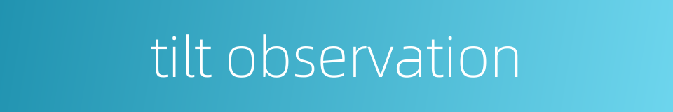 tilt observation的同义词