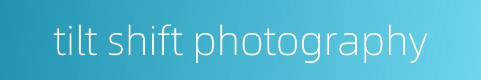 tilt shift photography的同义词