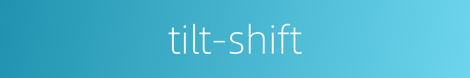 tilt-shift的同义词