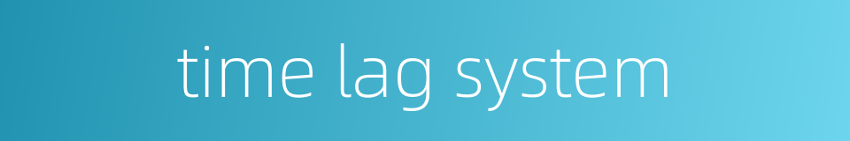 time lag system的同义词