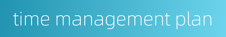 time management plan的同义词