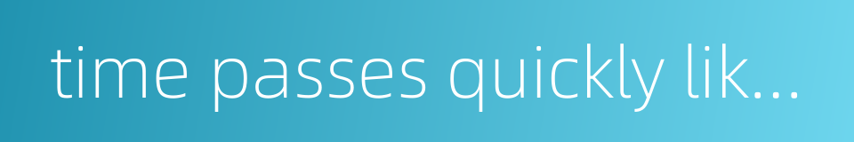 time passes quickly like a white pony's shadow across a crevice的同义词