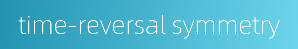 time-reversal symmetry的同义词