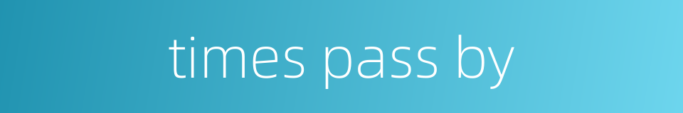 times pass by的同义词