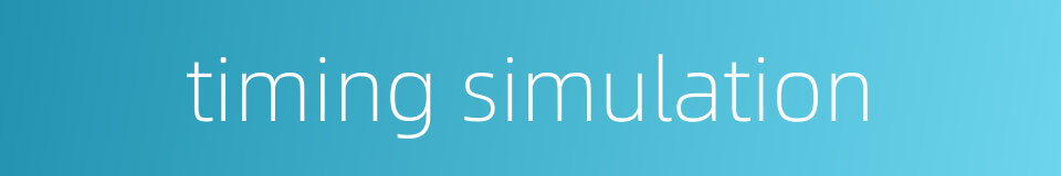 timing simulation的同义词
