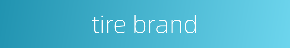 tire brand的同义词