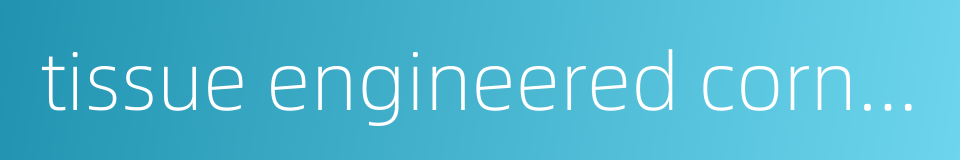 tissue engineered cornea的同义词