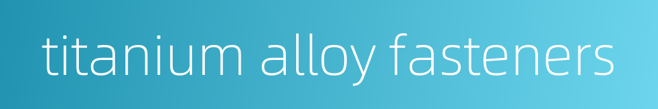 titanium alloy fasteners的同义词