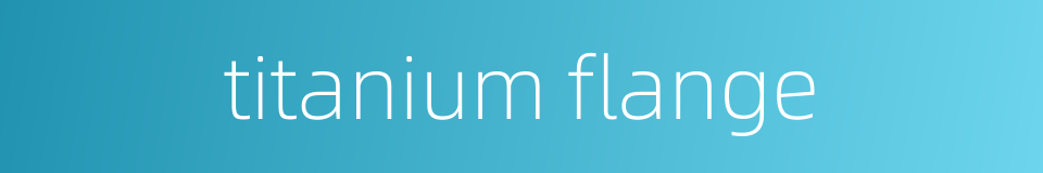 titanium flange的同义词