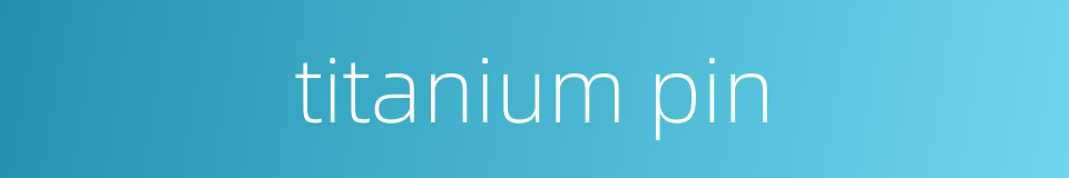 titanium pin的同义词