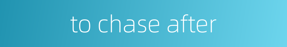 to chase after的同义词
