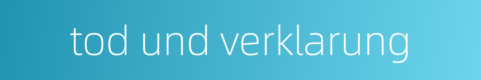 tod und verklarung的同义词